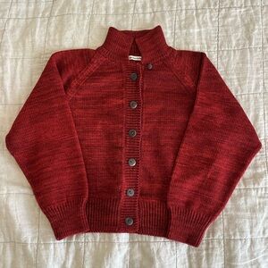Misha & Puff wool polo cardigan in brick, XS